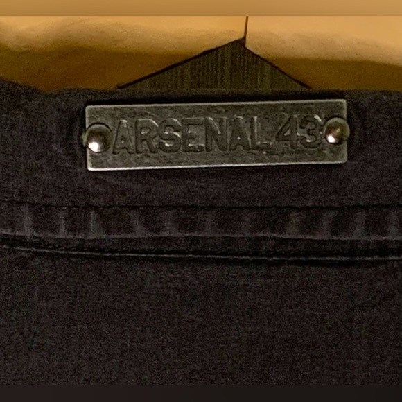Arsenal - Military Style Button Up Short Sleeve Top With Iron On Patch Detail - Picture 9 of 11